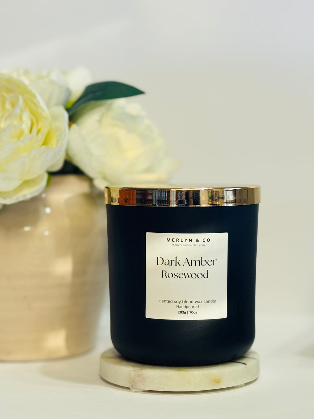 Dark Amber Rosewood- cotton wick 10 oz