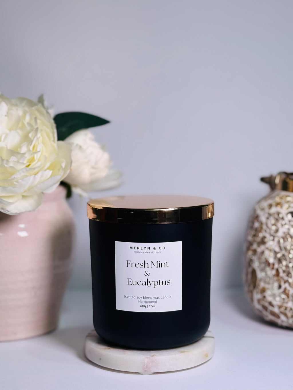 Fresh Mint + Eucalyptus cotton wick 10 oz