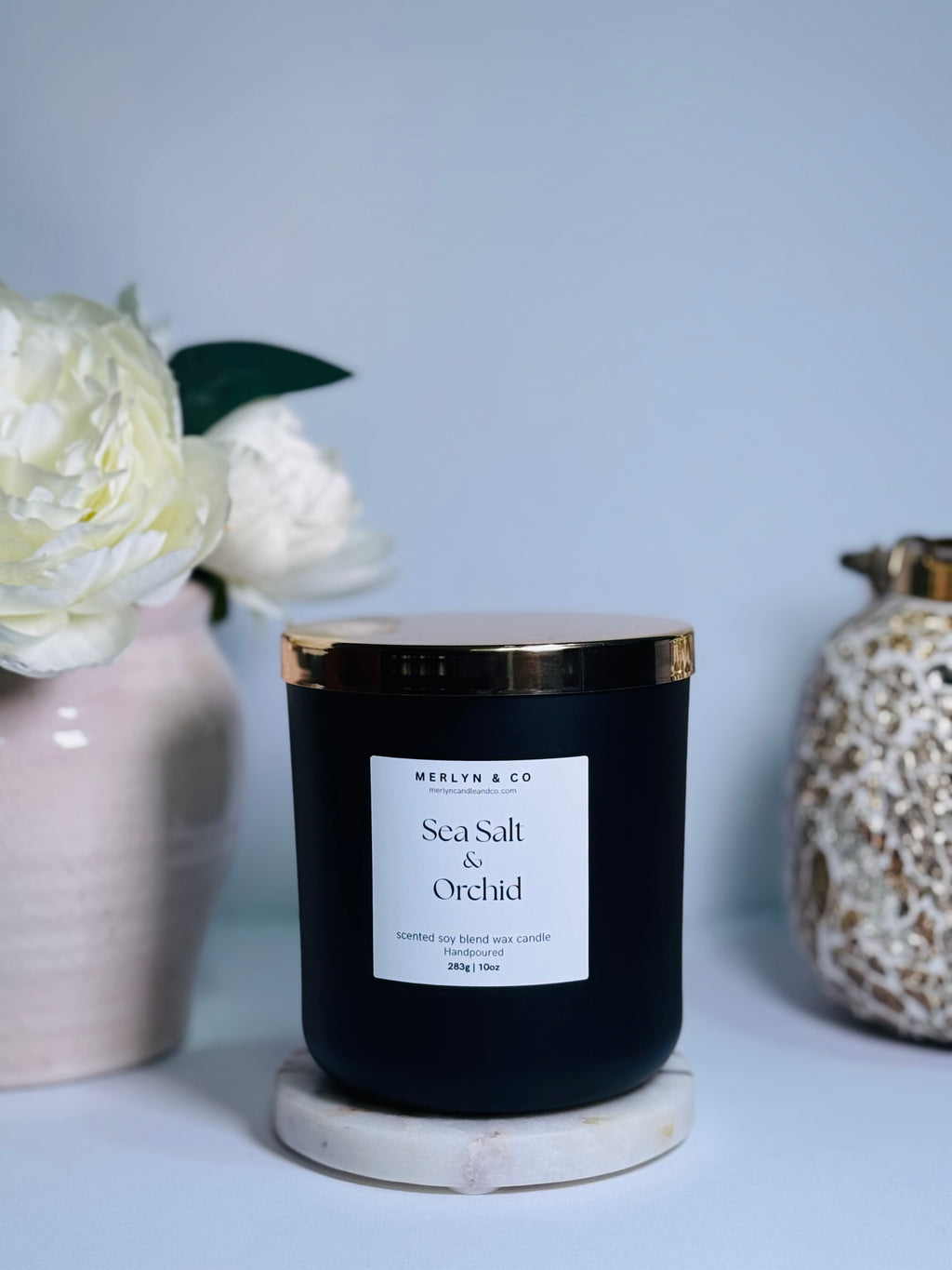 Sea Salt + orchid  cotton wick 10 oz