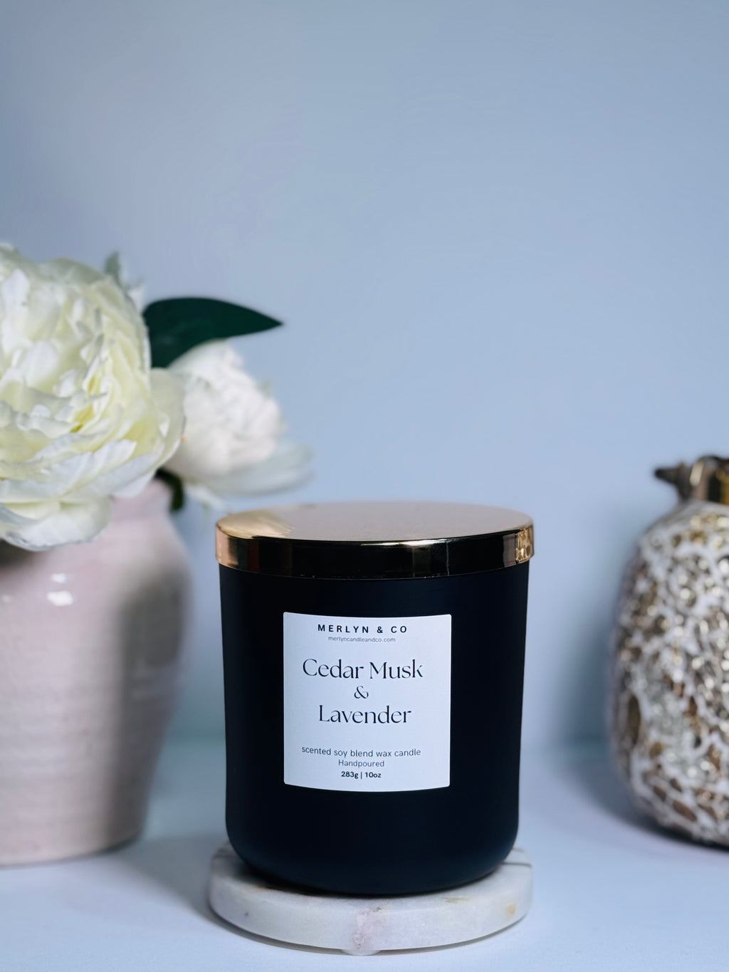 Cedar Musk + Lavender  cotton wick 10 oz